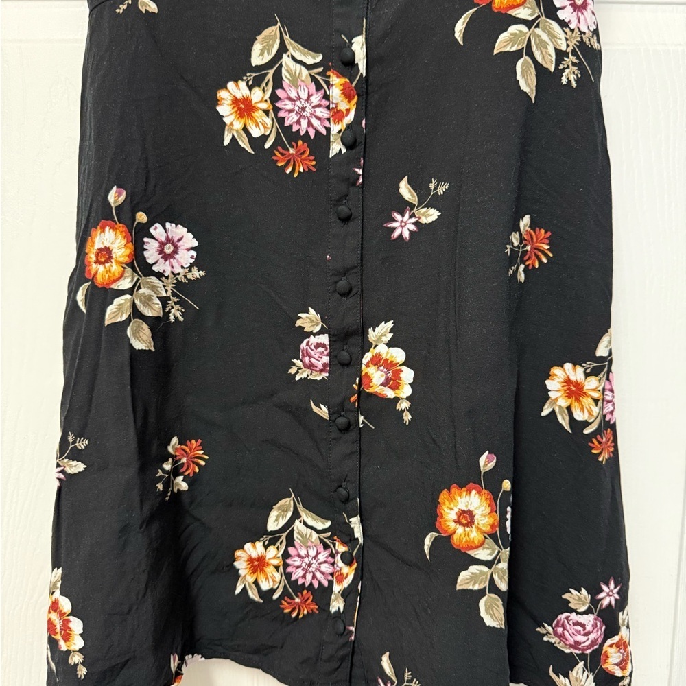 Abercrombie & Fitch Women’s Black Floral Button Up Dress Size XS - Picture 4 of 13